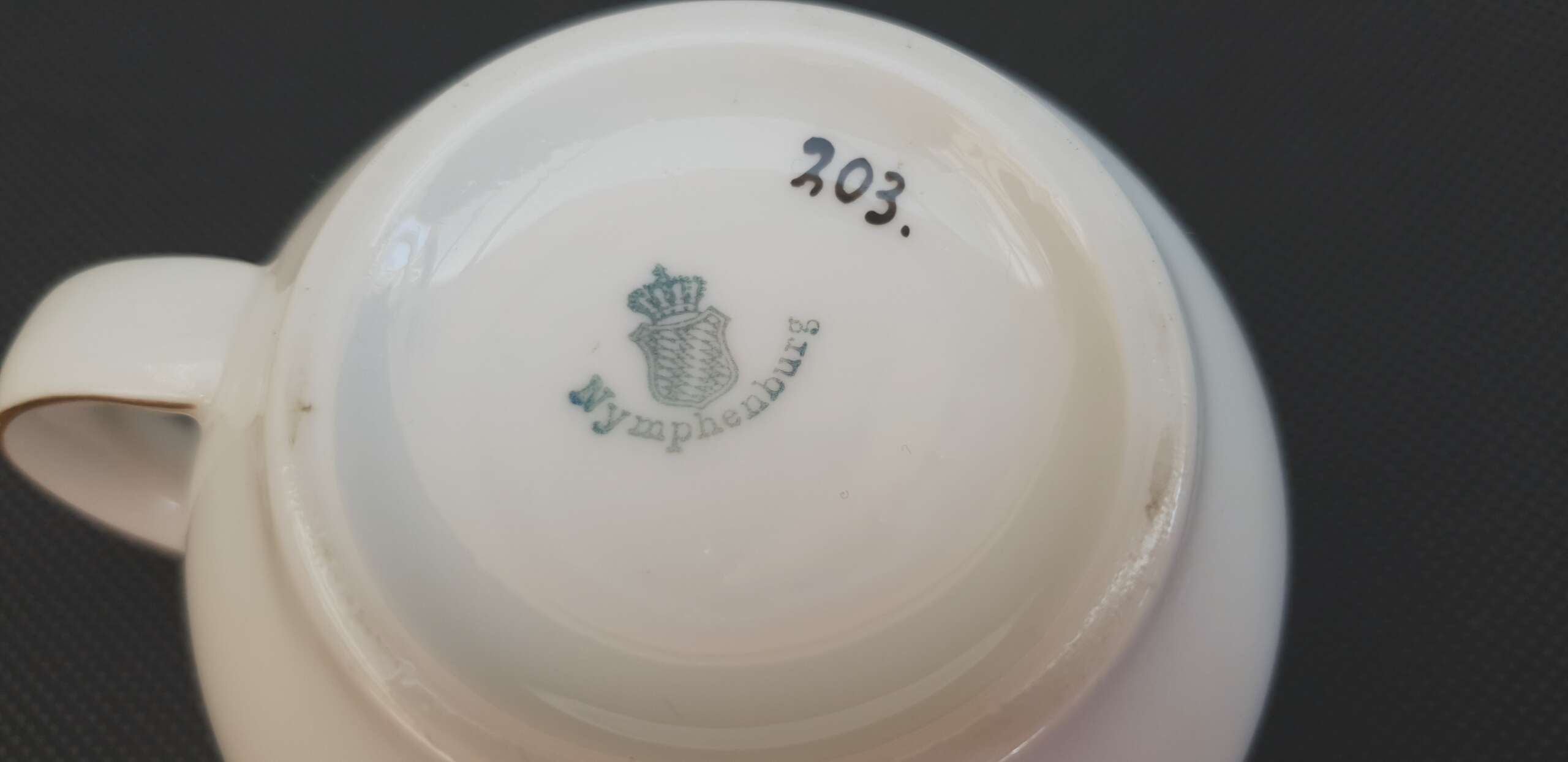 Nymphenburg Porcelain Teacup from Adolf Hitler`s Private Wagon 10 ‘203’ - Image 2