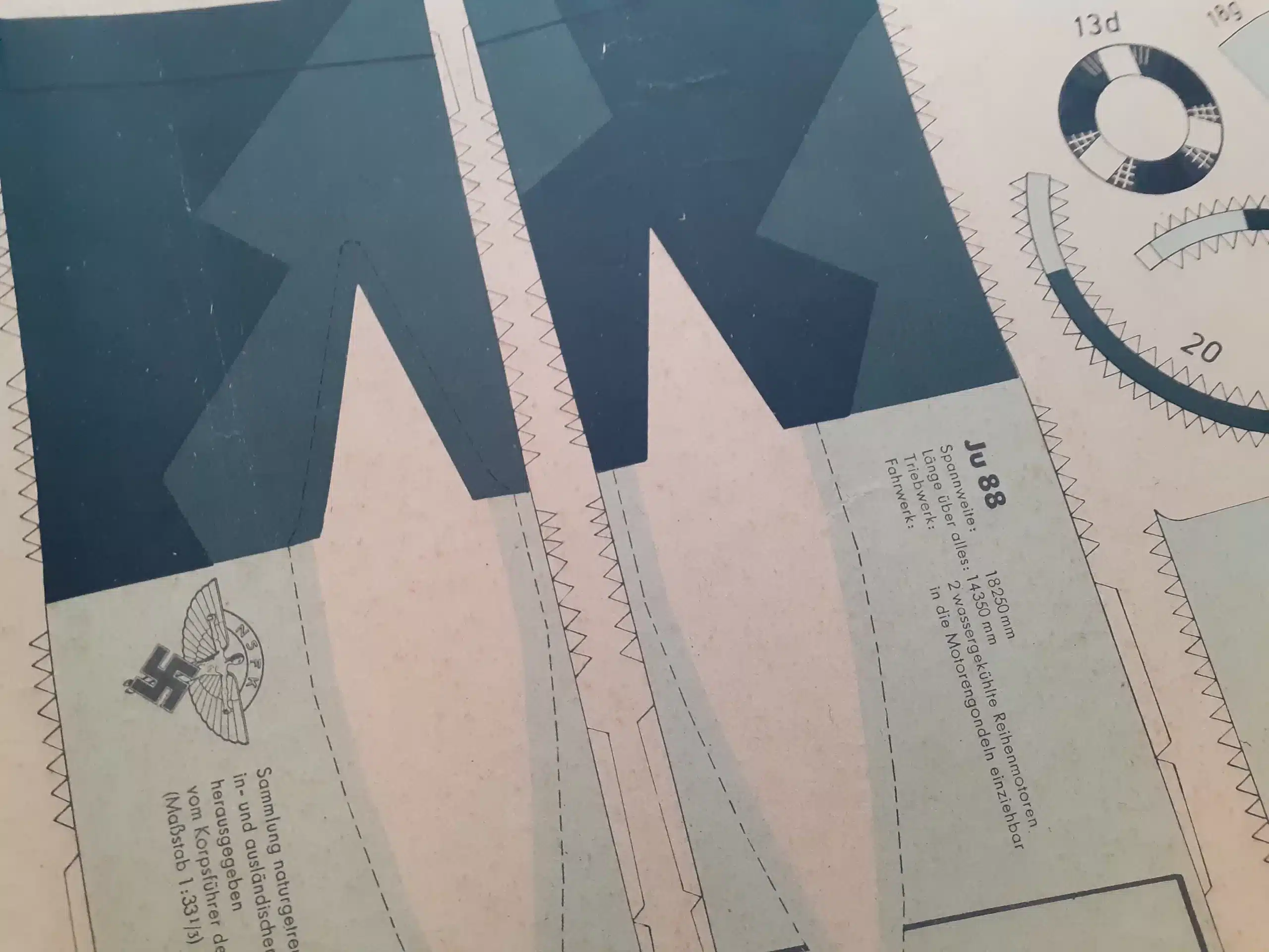 WWII GERMAN PAPER AIRPLANE MODEL KIT, JUNKERS JU-88  CIRCA 1941 - Image 6