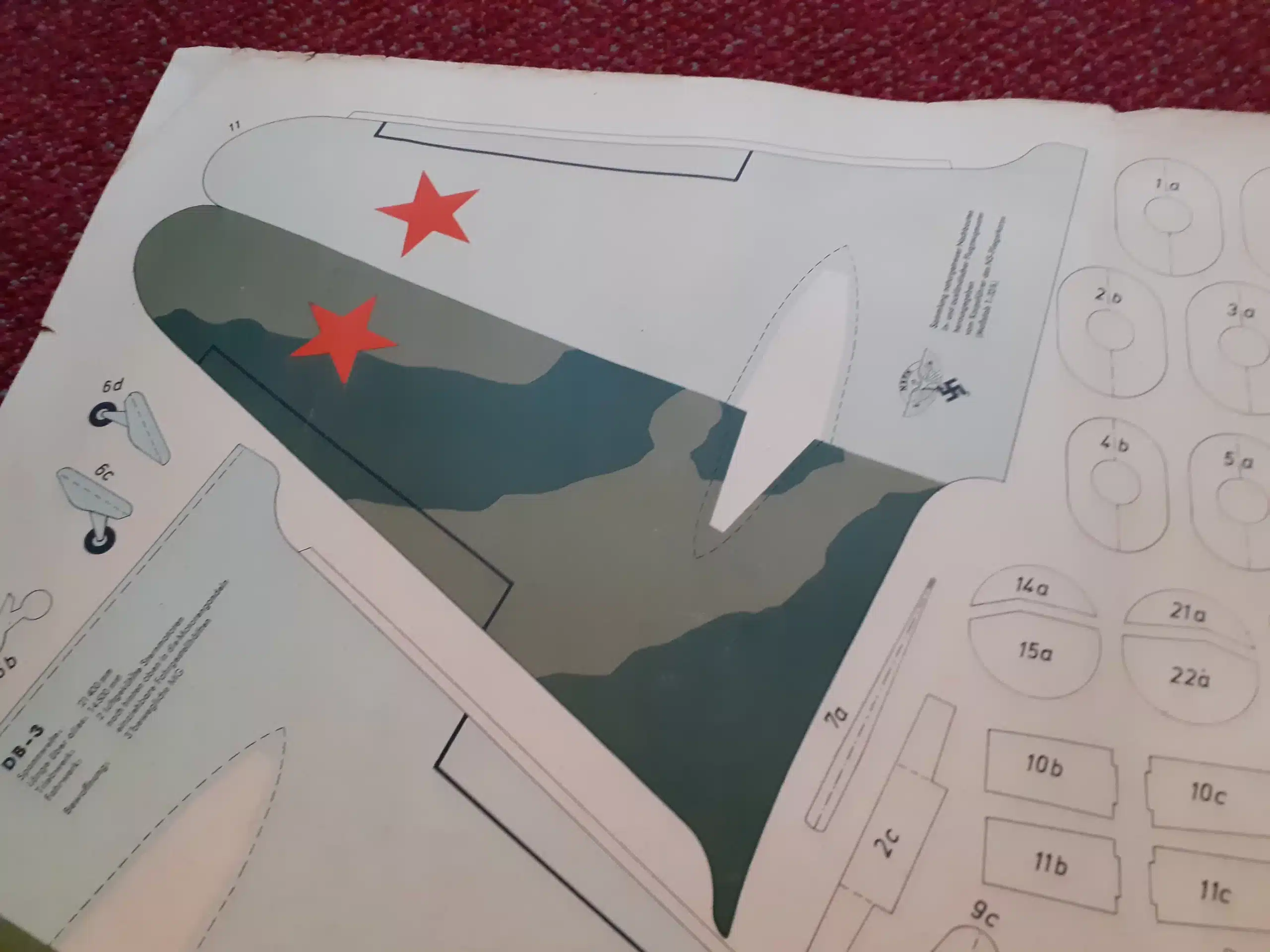 WWII GERMAN PAPER AIRPLANE MODEL KIT, ILYUSHIN DB-3 BOMBER.  CIRCA 1939 - Image 11