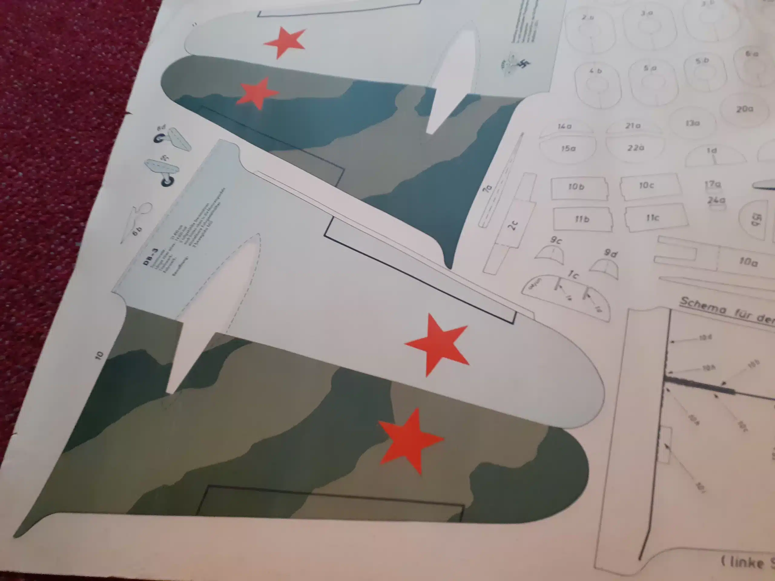 WWII GERMAN PAPER AIRPLANE MODEL KIT, ILYUSHIN DB-3 BOMBER.  CIRCA 1939 - Image 12