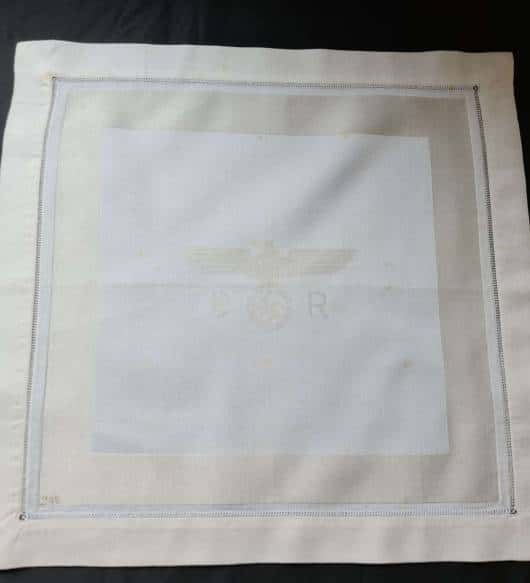 Deutsche Reichsbahn Napkin from Adolf Hitler`s Staff Dining Wagon 10 ‘244’ #2
