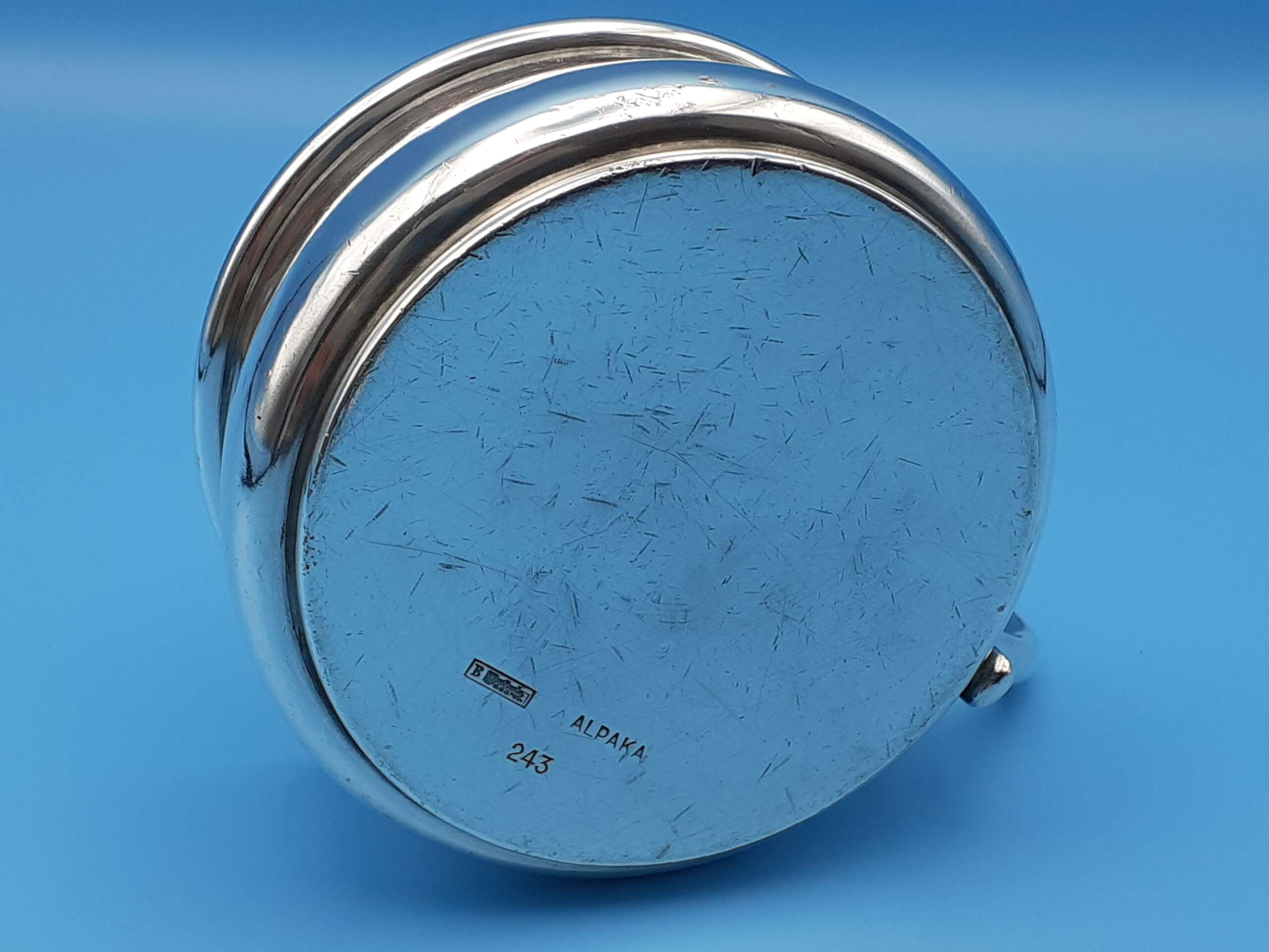 Bruckmann Silver ‘ALPAKA’ Ragout-Fin Cup Holder (Ragoutphaennchen) from Hermann Göring`s Dining Wagon 10 ‘243’ - Image 3