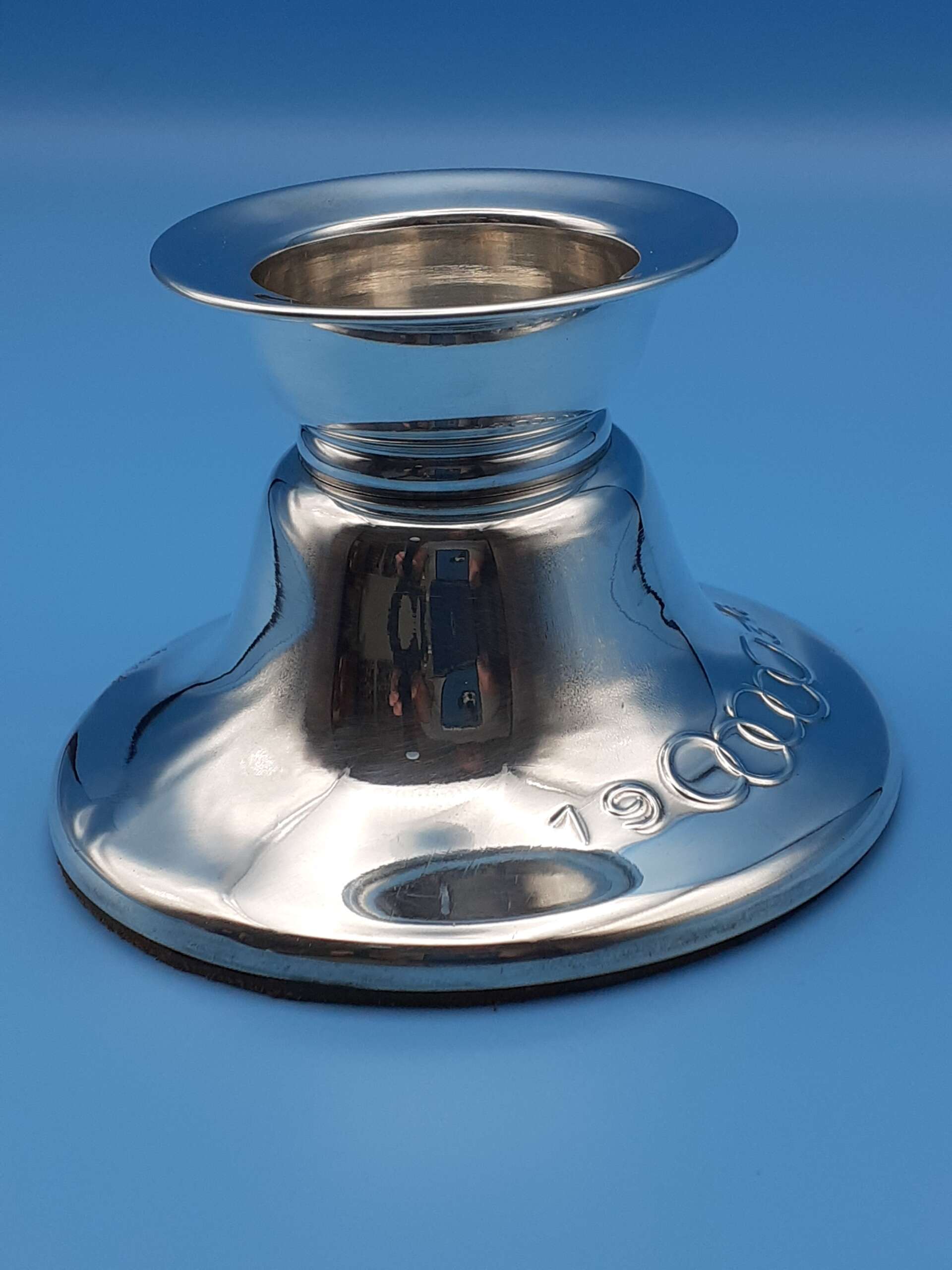 1936 BERLIN OLYMPICS SOUVENIER SILVER CANDLE HOLDER, MADE BY JEWISH SILVERSMITH JACOB GRIMMINGER