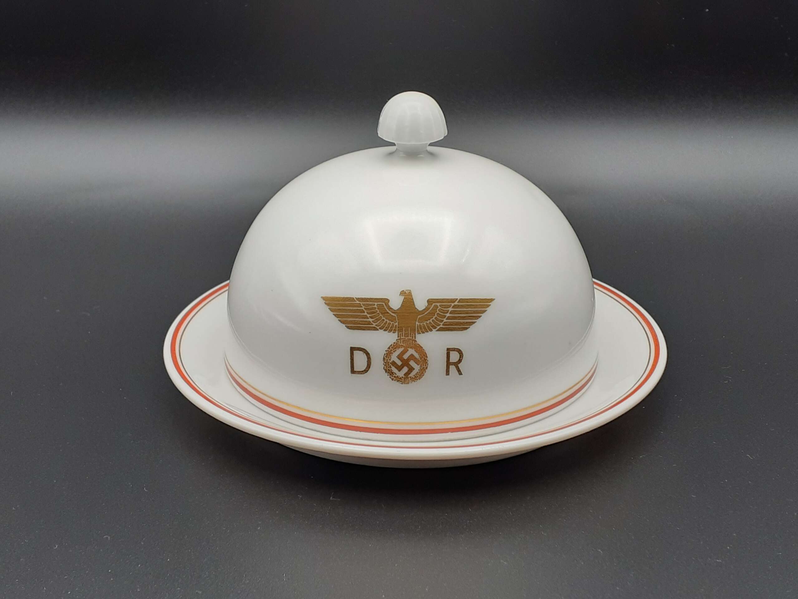 Nymphenburg Porcelain Dome Lidded Cheese/Butter Dish from Hermann Göring’s Guest Wagon 10 ‘234’