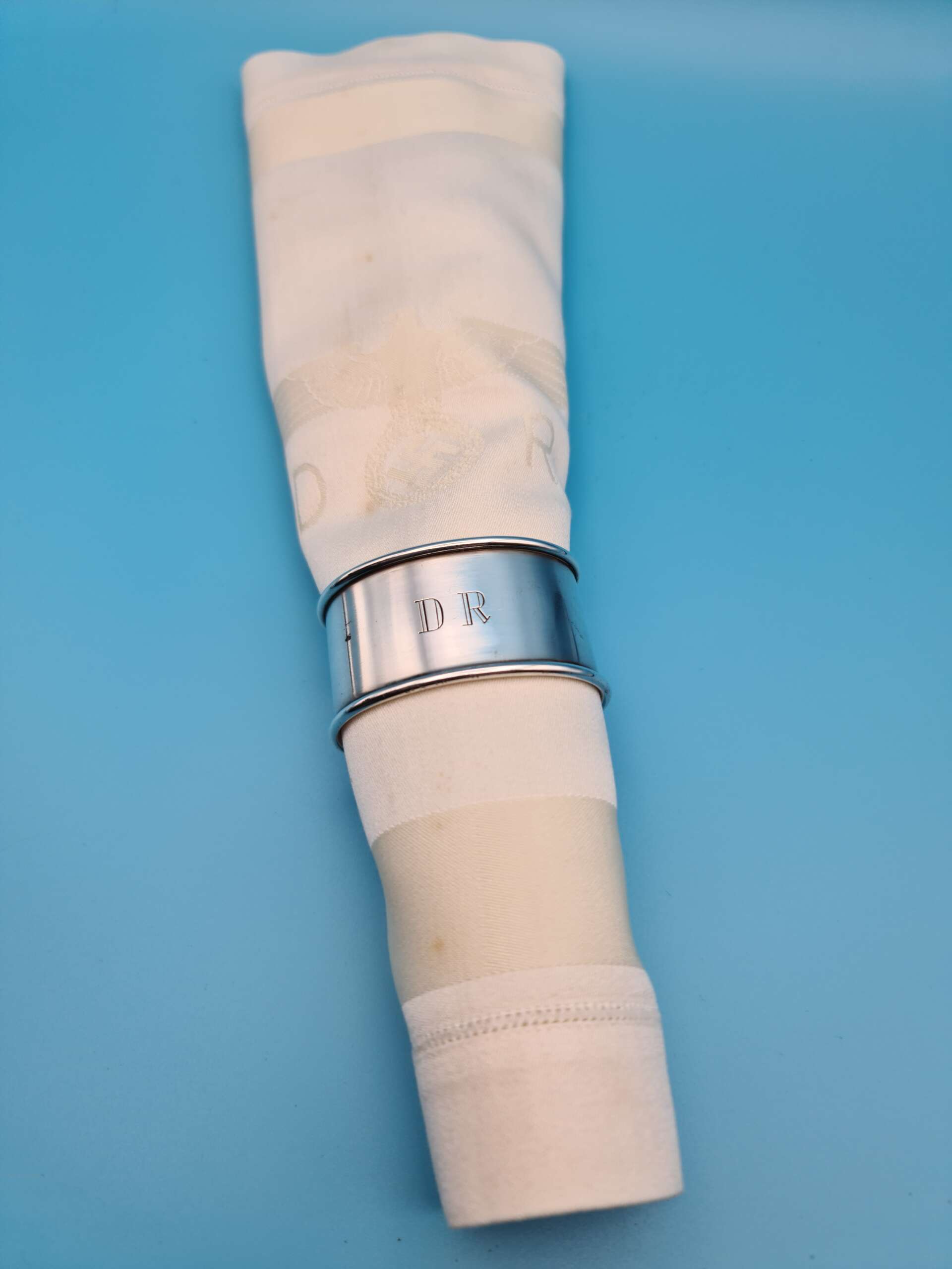 Deutsche Reichsbahn Formal Napkin & Silver Napkin Ring Set from Hermann Göring`s Dining Wagon 10 ‘243’ - Image 4