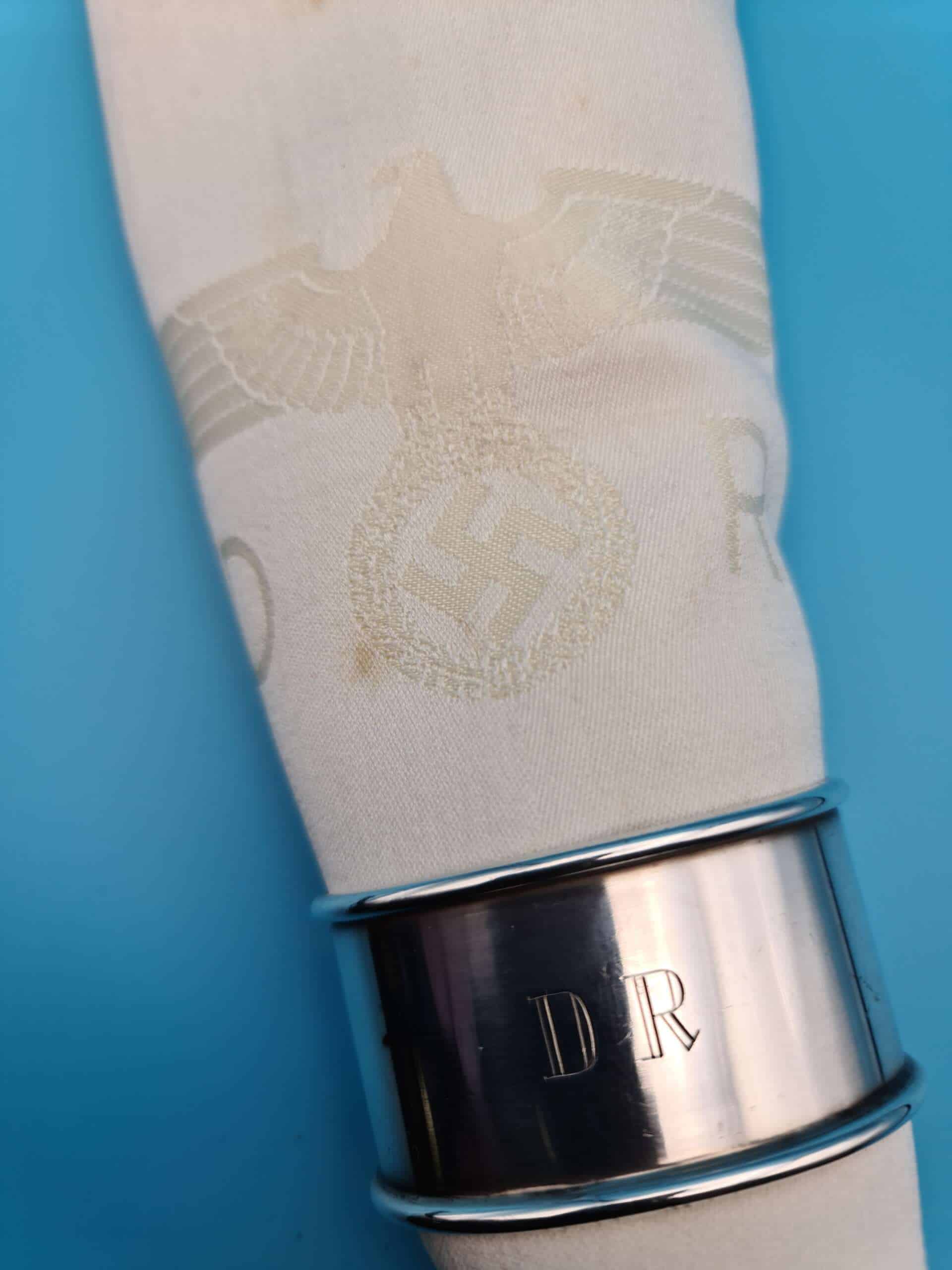 Deutsche Reichsbahn Formal Napkin & Silver Napkin Ring Set from Hermann Göring`s Dining Wagon 10 ‘243’ - Image 5