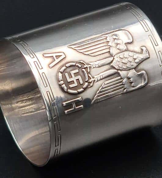 Adolf Hitler Silver Formal Napkin Ring from The Berghof, Bruckmann & Sohne '935'