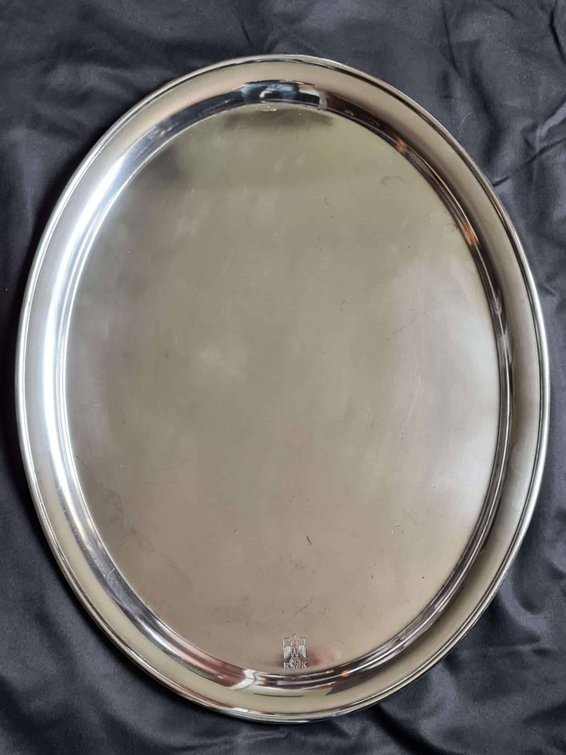 Large Silver Oval Serving Tray from The New Reich Chancellery - Image 3