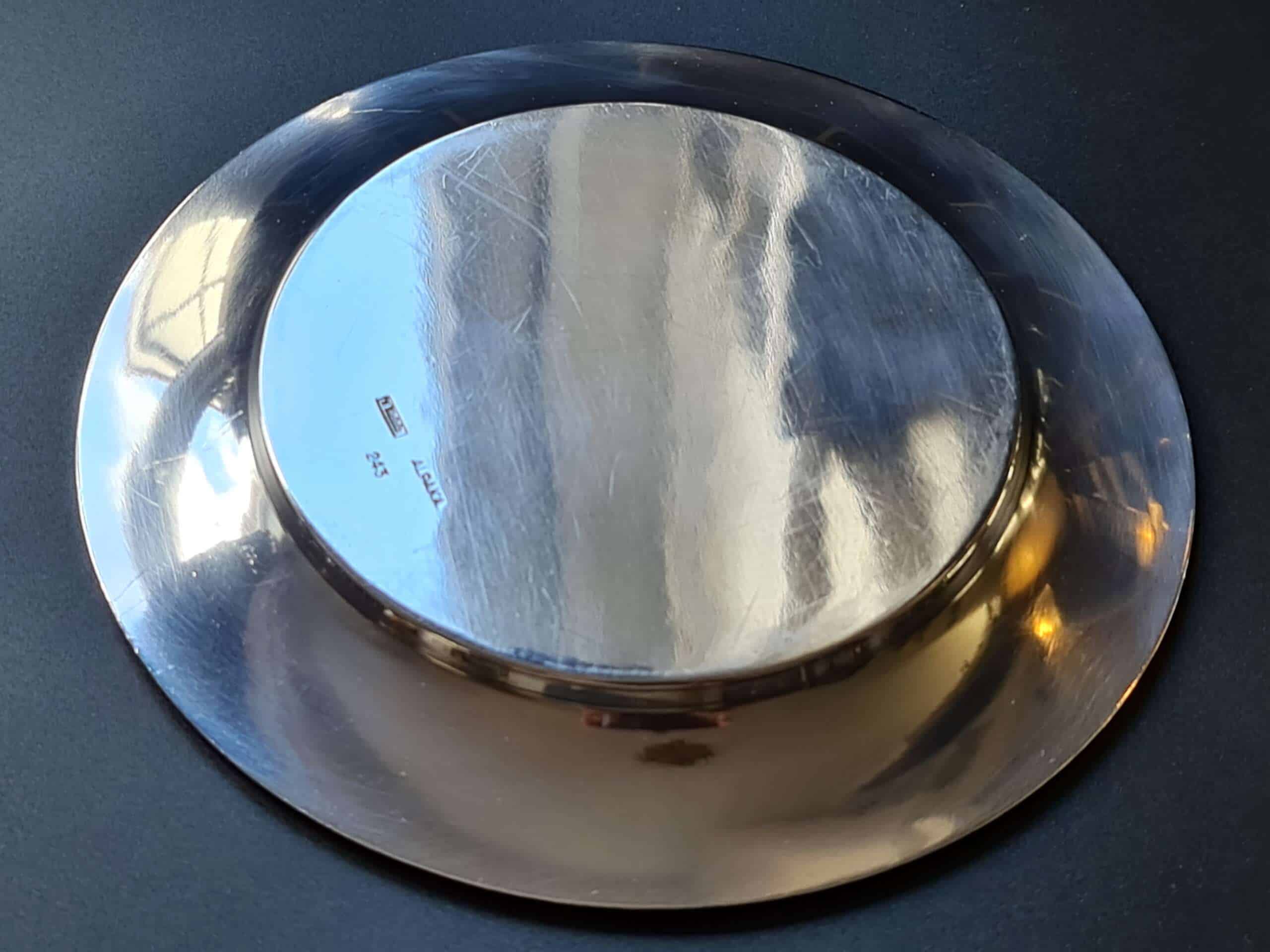Silver ‘Alpaka’ Round Side Dish from Hermann Göring’s Dining Wagon 10 ‘243’ - Image 2