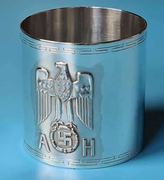 Adolf Hitler Silver Formal Napkin Ring from The Berghof, Bruckmann & Sohne ‘935’
