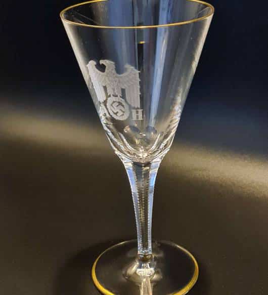 Lead Crystal White Wine Glass from Adolf Hitler's Personal Table Service at The Berghof