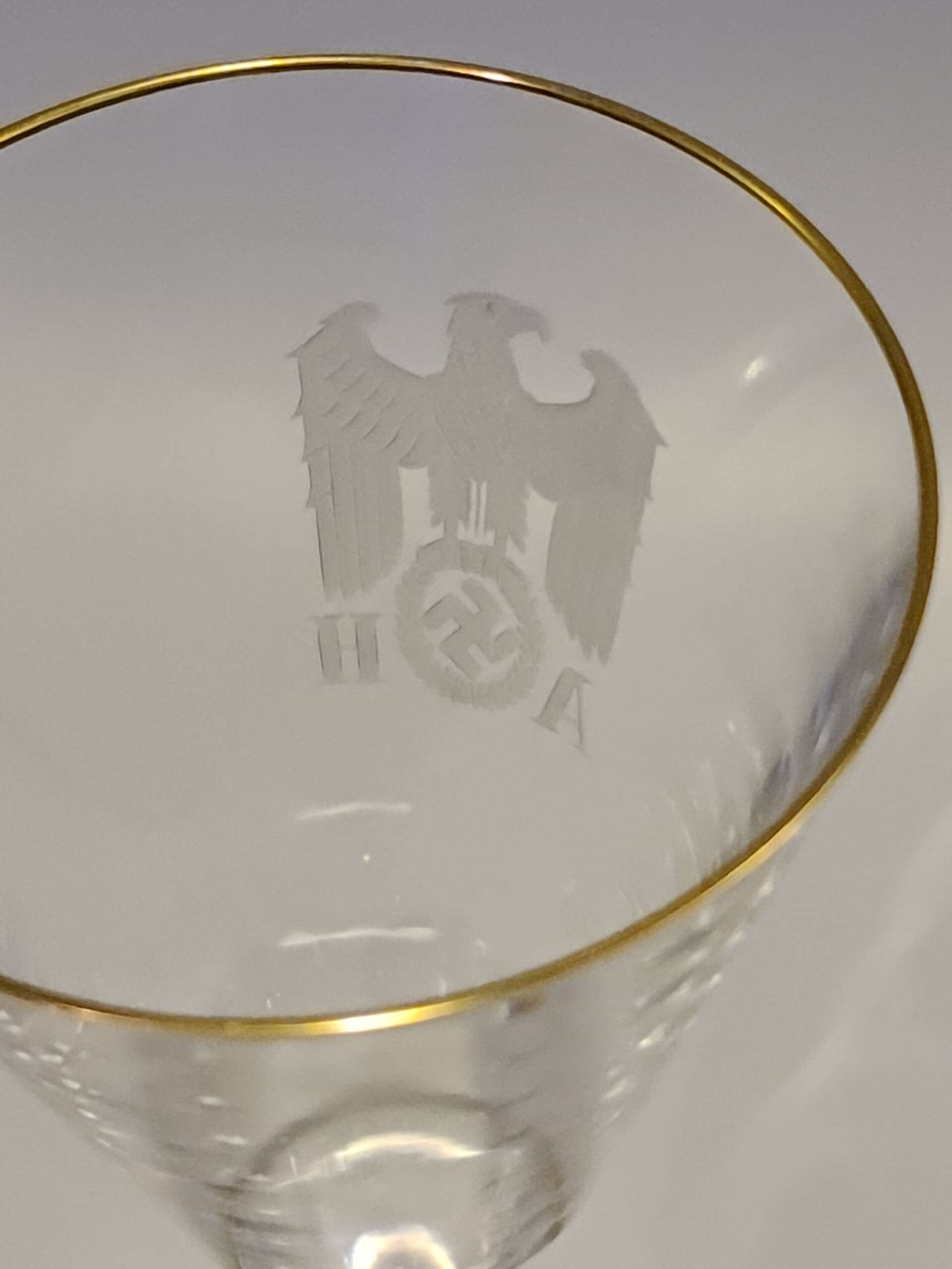 Lead Crystal White Wine Glass from Adolf Hitler's Personal Table Service at The Berghof - Image 3