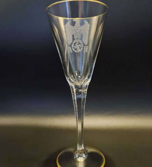 Lead Crystal Champagne Glass from Adolf Hitler’s Personal Table Service at The Berghof