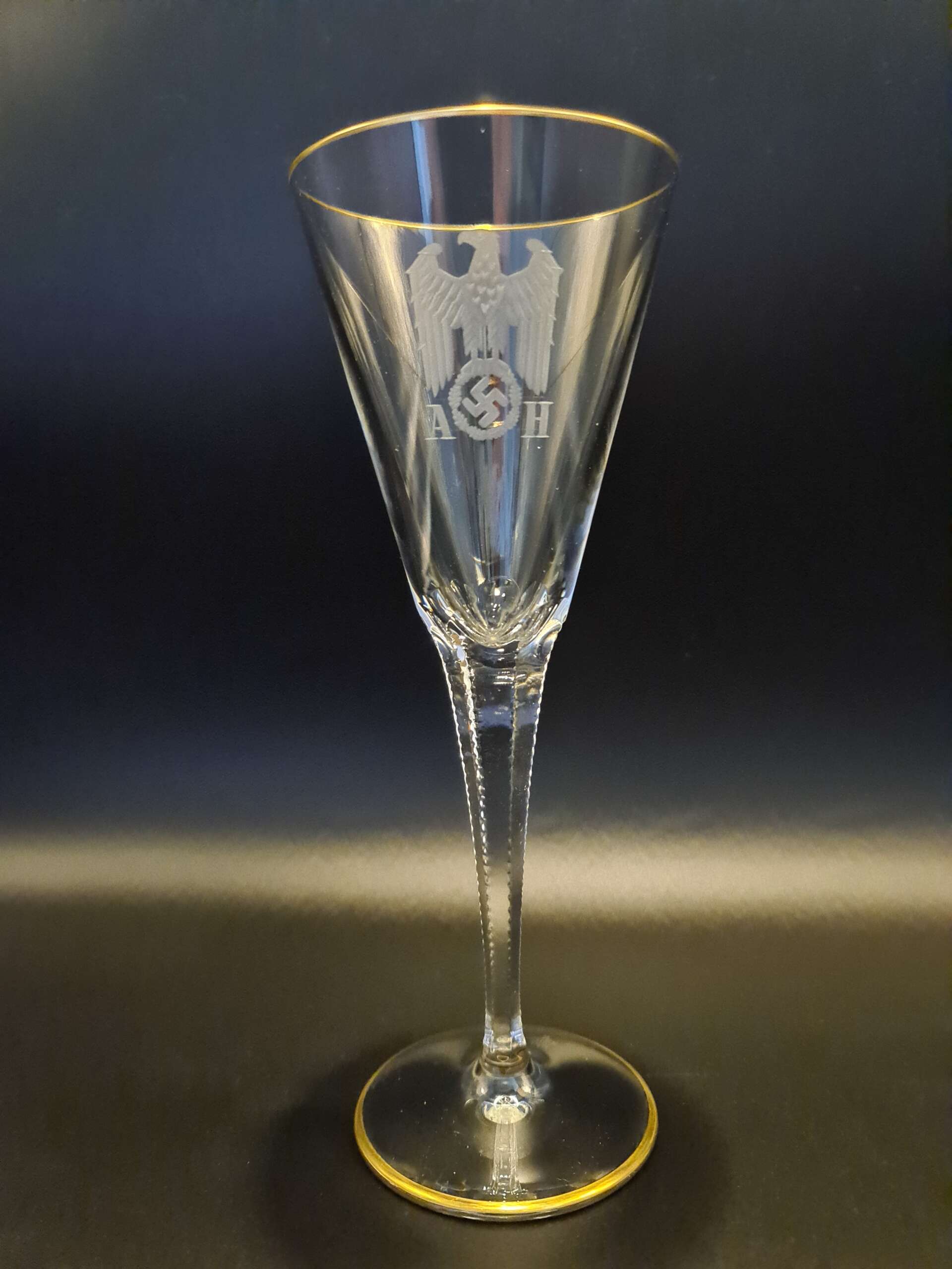 Lead Crystal Champagne Glass from Adolf Hitler’s Personal Table Service at The Berghof