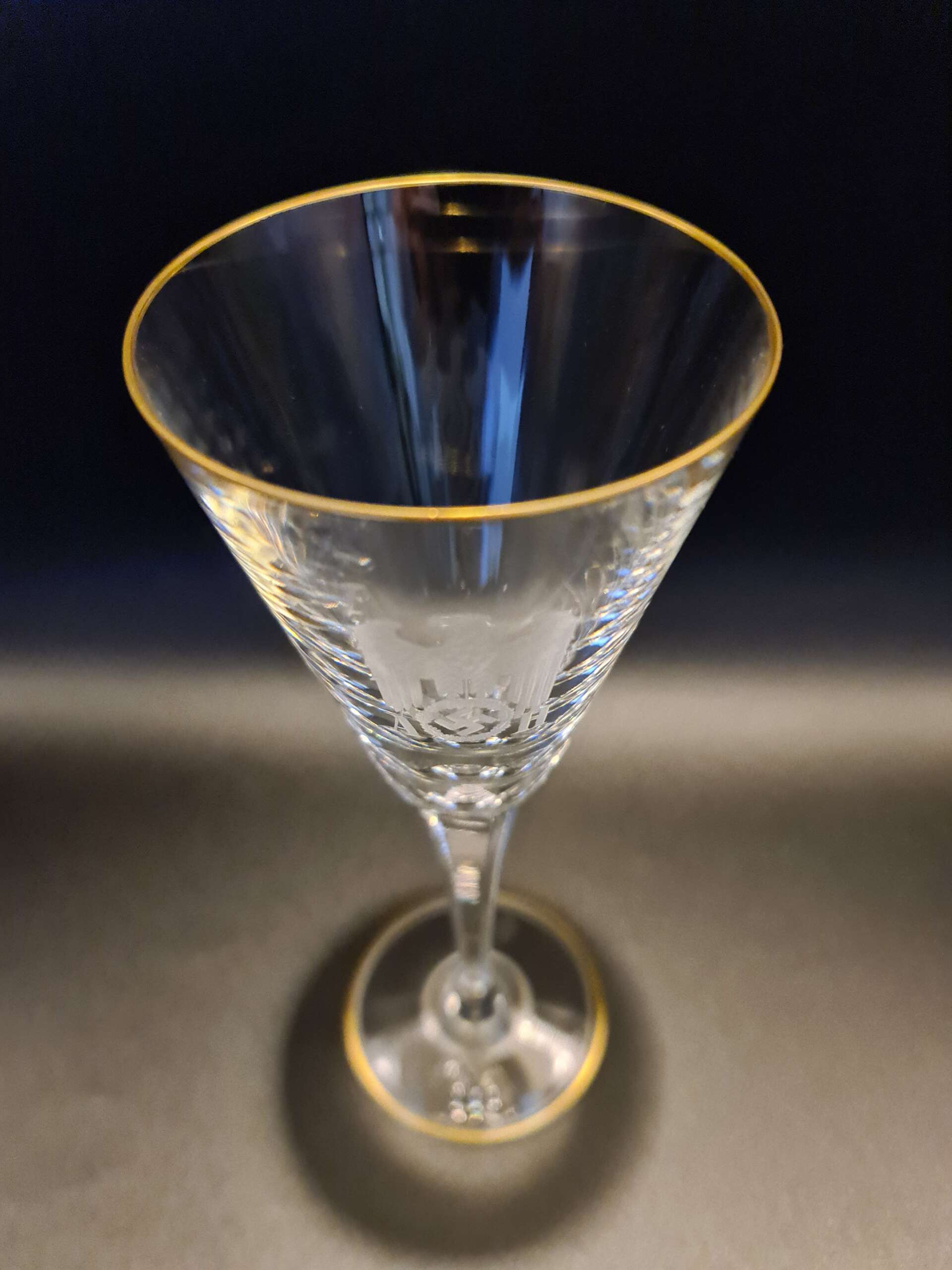 Lead Crystal Champagne Glass from Adolf Hitler’s Personal Table Service at The Berghof - Image 6