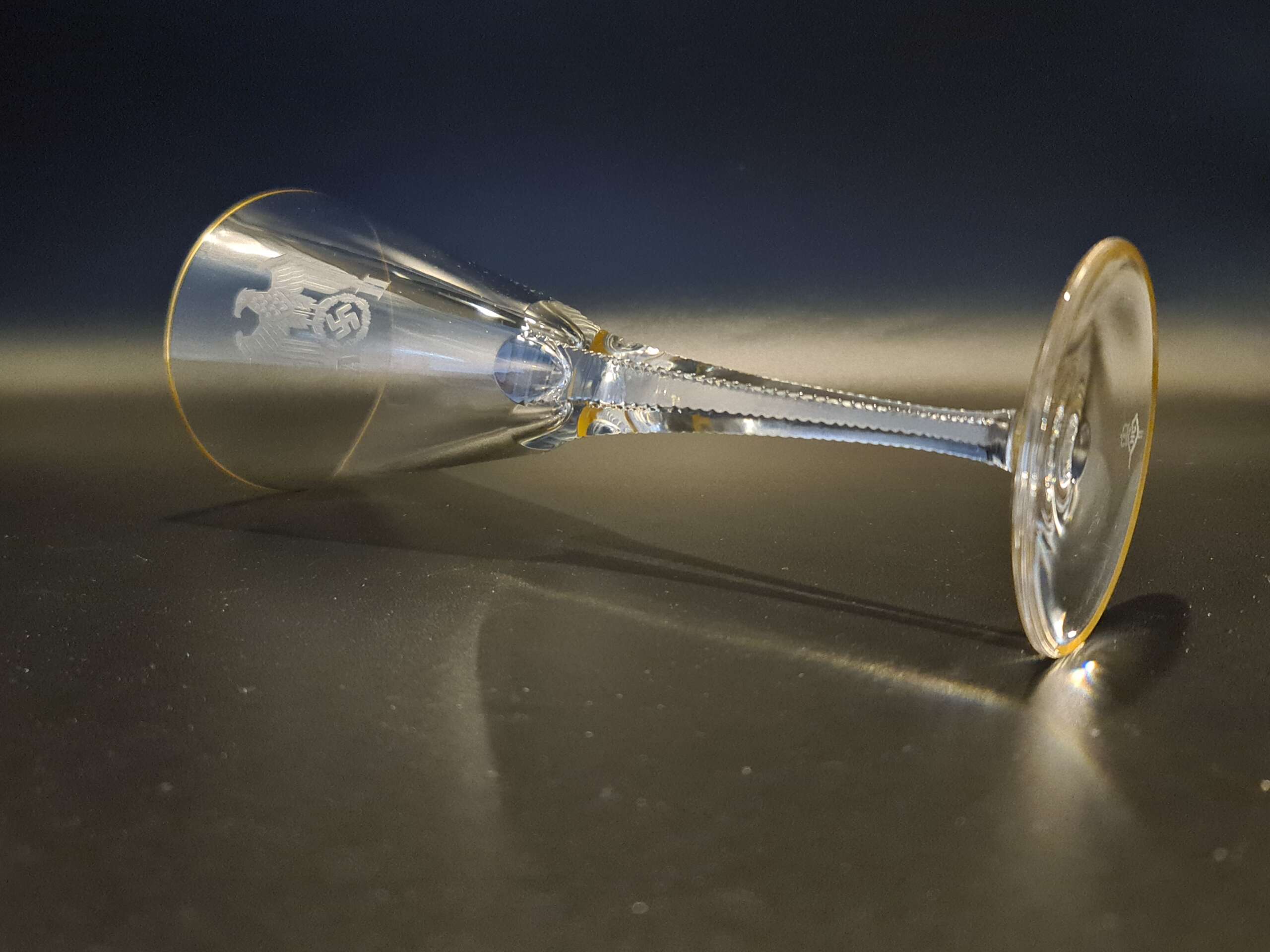 Lead Crystal Champagne Glass from Adolf Hitler’s Personal Table Service at The Berghof - Image 10