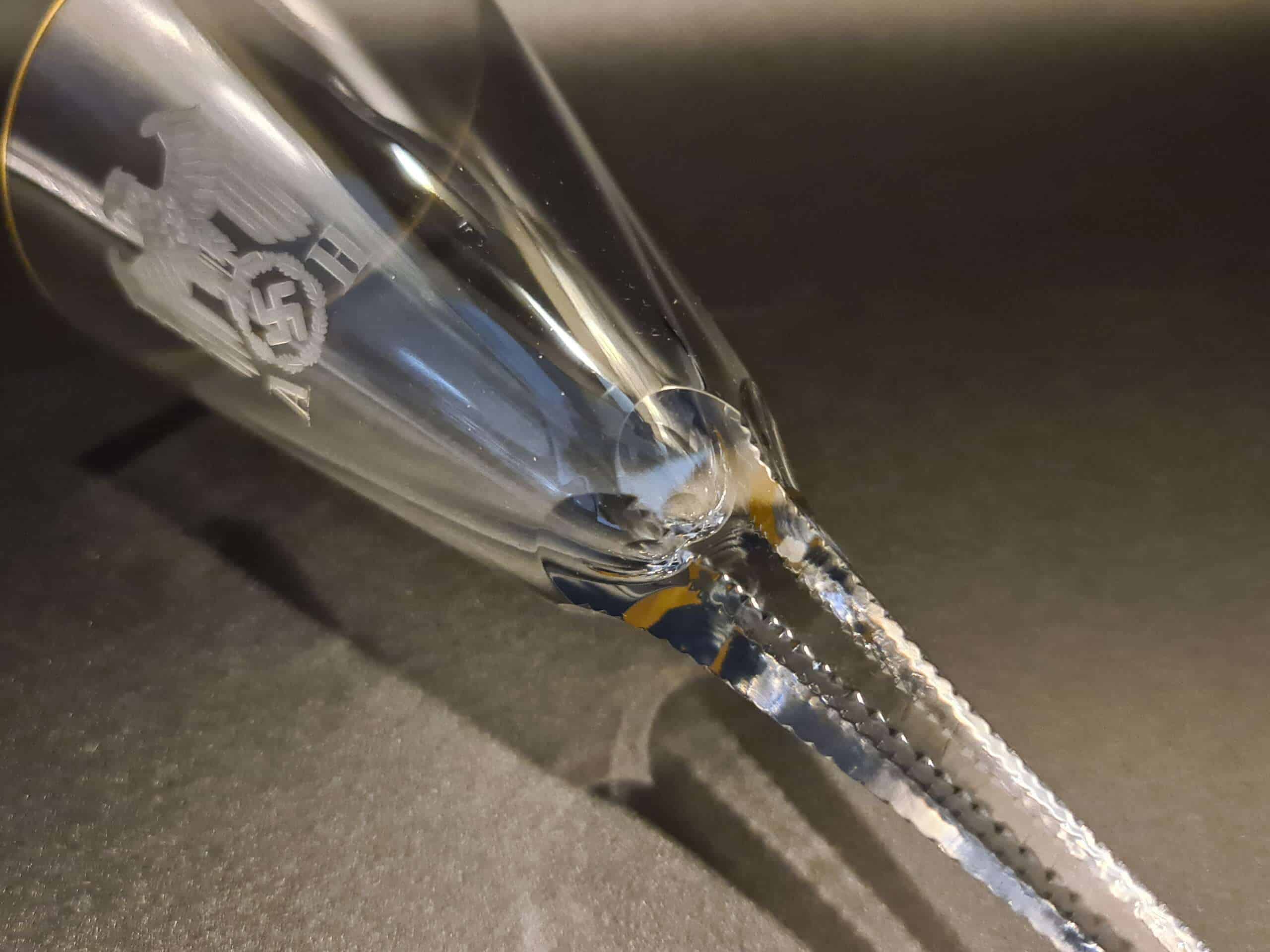 Lead Crystal Champagne Glass from Adolf Hitler’s Personal Table Service at The Berghof - Image 2