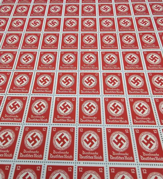 Third Reich Stamps; 1942  Party Oficial, for use of Officials of the National Socialist German Workers Party, sheet of 100 stamps, VF NH