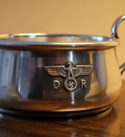 Bruckmann Silver ‘ALPAKA’ Ragout-Fin Cup Holder (Ragoutphaennchen) from Adolf Hitler`s Dining Wagon 10 ‘242’ on the Führersonderzug  (#2))