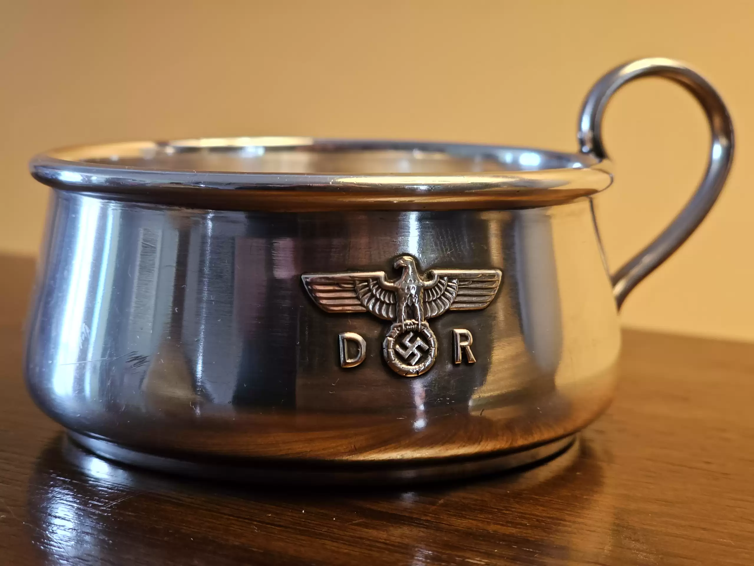 Bruckmann Silver ‘ALPAKA’ Ragout-Fin Cup Holder (Ragoutphaennchen) from Adolf Hitler`s Dining Wagon 10 ‘242’ on the Führersonderzug  (#2))