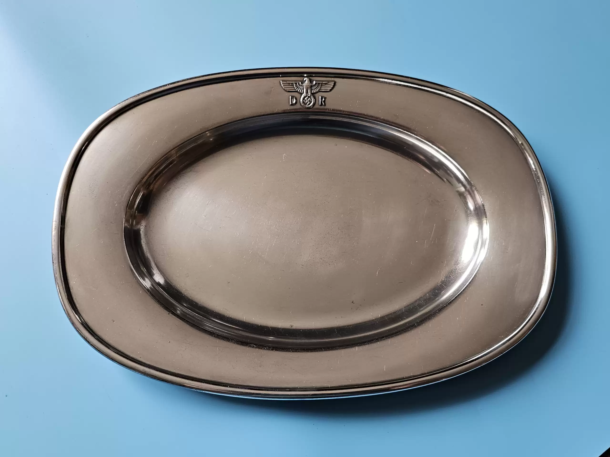 Small Silver 'Alpaka' Serving Platter from Adolf Hitler`s Dining Wagon 10 ‘242’ on the Führersonderzug