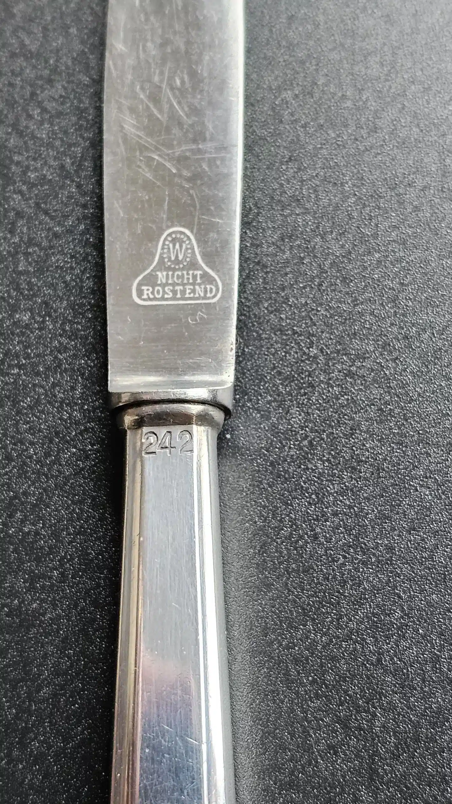 Bruckmann & Sohne Silver Fruit/Dessert Knife from Adolf Hitler`s First Dining Wagon 10 ‘242’ (#2) - Image 11