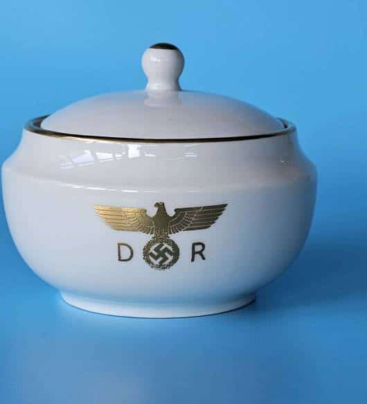 Nymphenburg Porcelain Lidded Sugar Bowl from Adolf Hitler's Sonderzug.