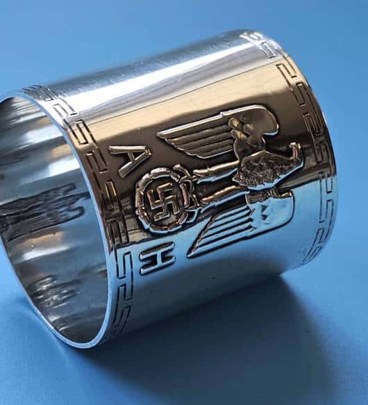 Adolf Hitler Silver Formal Napkin Ring from The Berghof, Bruckmann & Sohne ‘925’